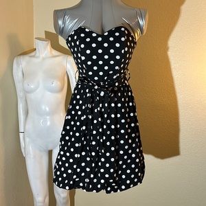 Strapless polka dot dress, XS